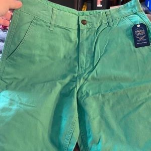 Faded glory flat front above the knee twill short in mint green